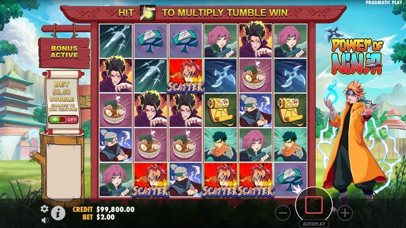 Power of Ninja slot screen 2