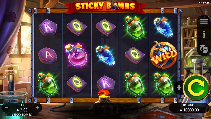 Sticky Bombs slot screen 1