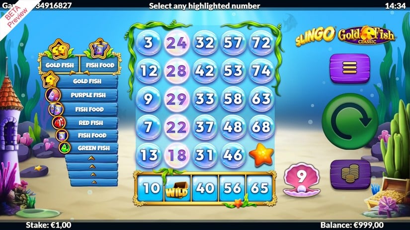 Slingo Gold Fish slot screen 2