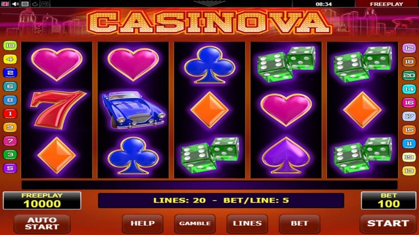 Casinova slot screen 1