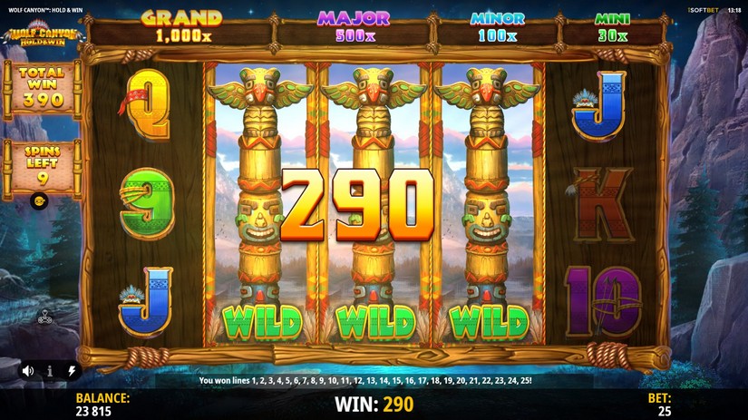 Wolf Canyon Hold & Win slot screen 8
