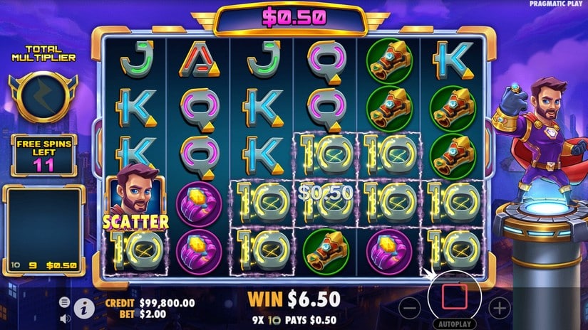 Supermania slot screen 4
