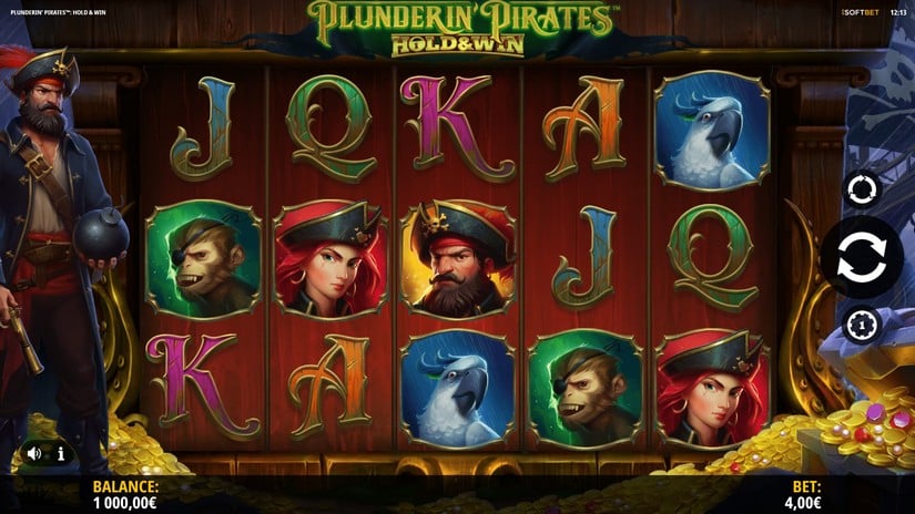 Plunderin Pirates Hold and Win slot screen 1