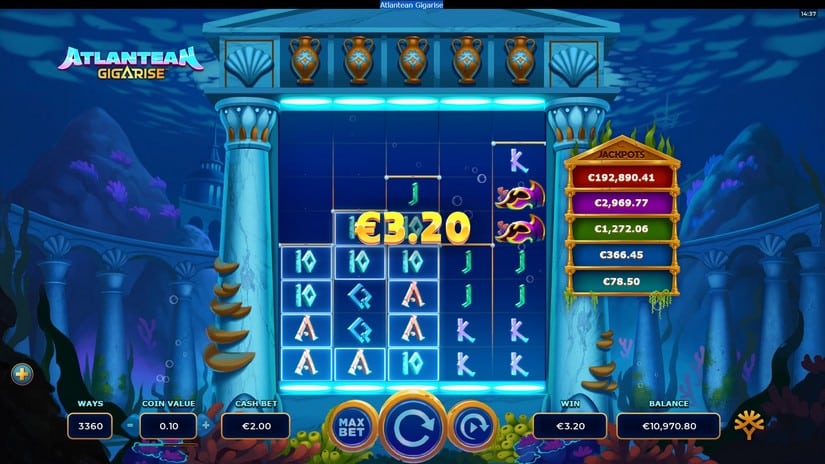 Atlantean Gigarise slot screen 3
