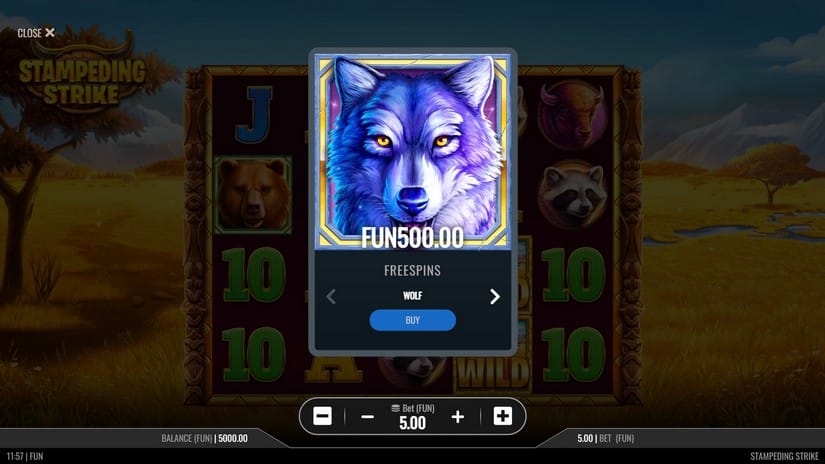 Stampeding Strike slot screen 2