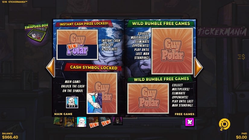 Stickermania slot screen 6