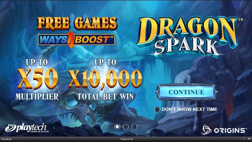 Dragon Spark slot screen 1