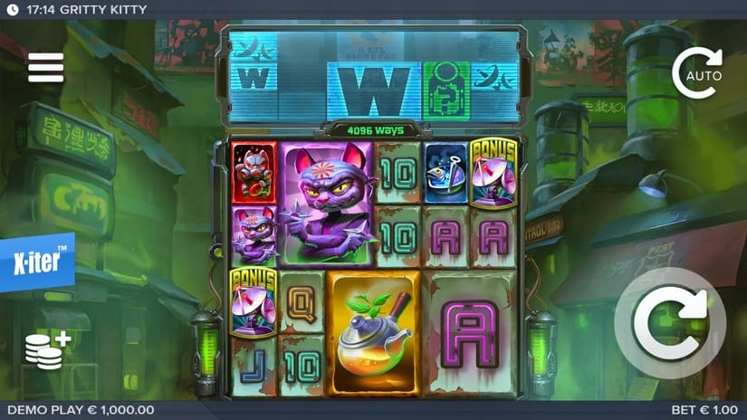 Gritty Kitty of Nitropolis slot screen 1