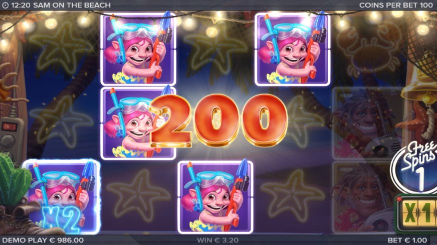 Sam on the Beach slot screen 5