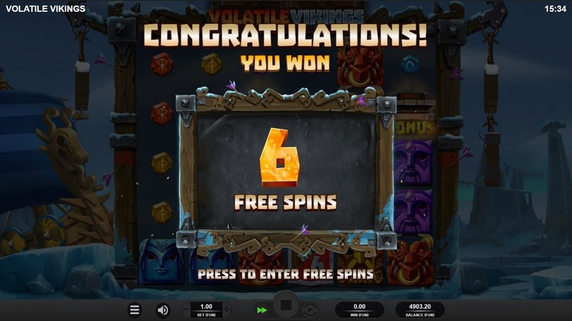Volatile Vikings slot screen 4