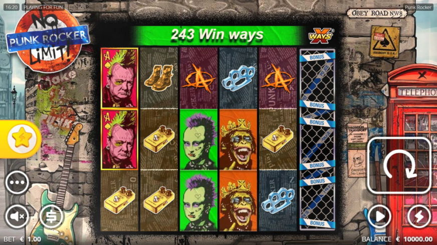 Punk Rocker slot screen 1
