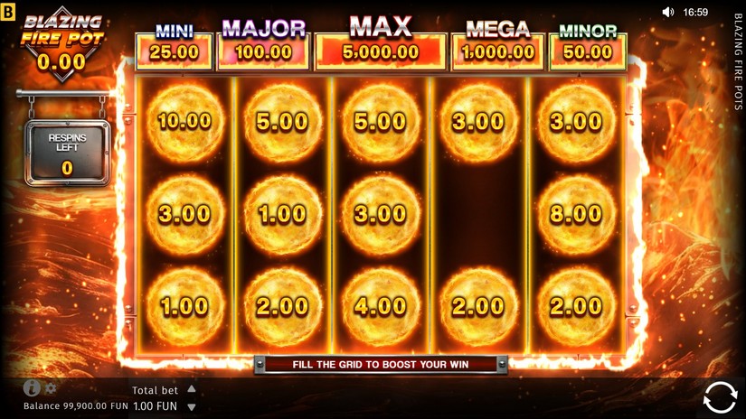 Blazing Fire Pots Hold & Spin slot screen 5