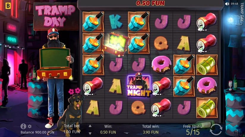 Tramp Day slot screen 3