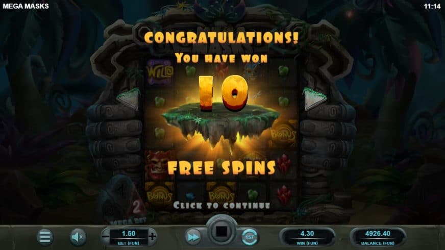 Mega Masks slot screen 3