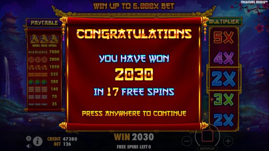 Treasure Horse slot screen 8