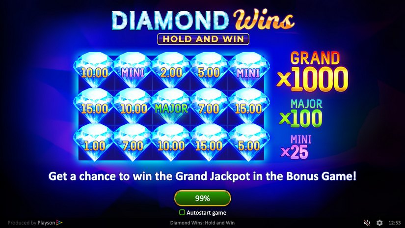 Diamond Wins: Hold & Win slot screen 1