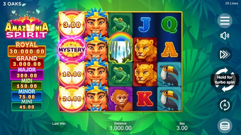 Amazonia Spirit slot screen 1