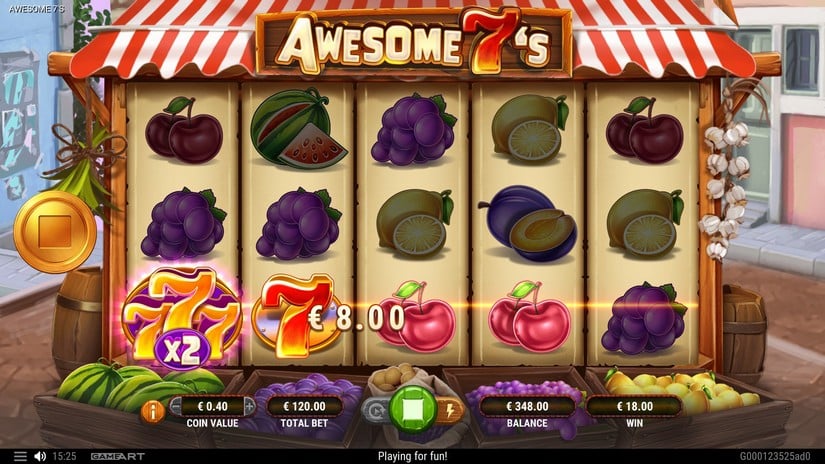 Awesome 7s slot screen 4
