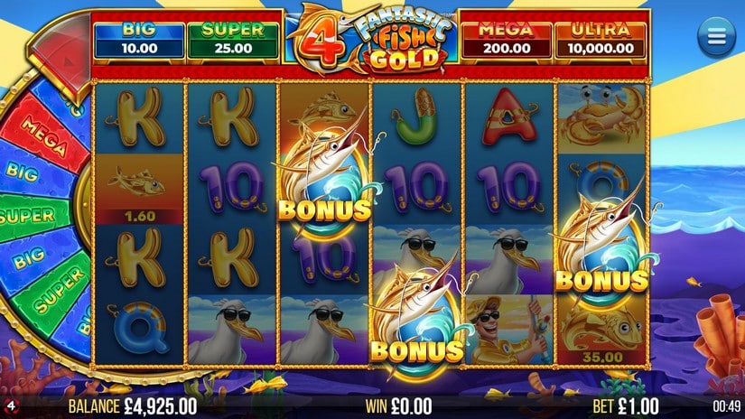 4 Fantastic Fish Gold slot screen 2
