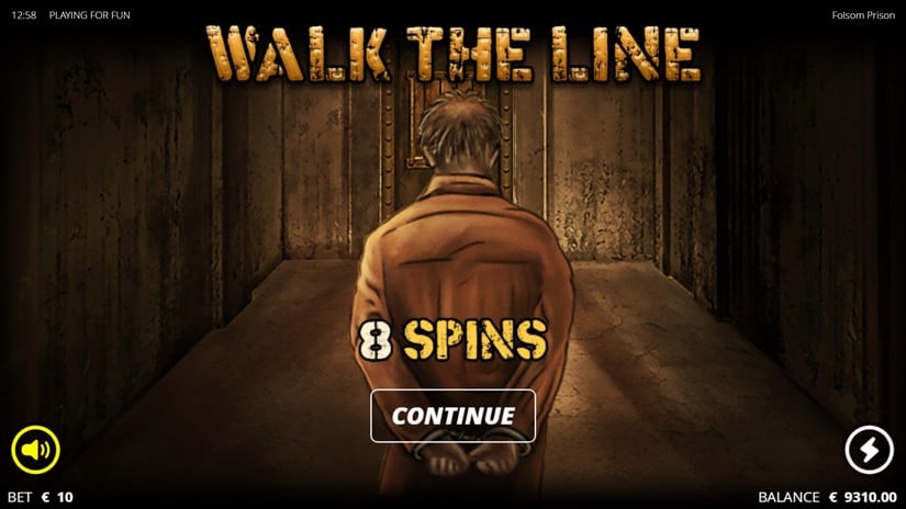 Folsom Prison slot screen 3