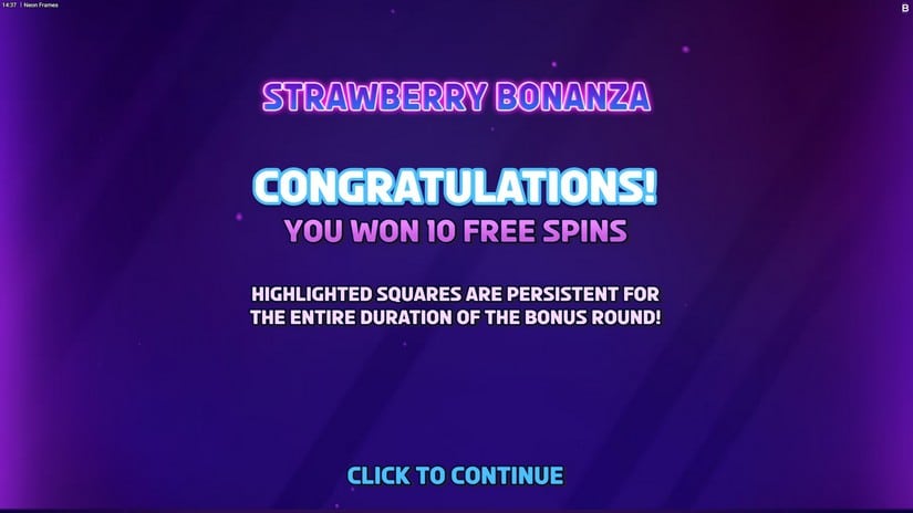 Neon Frames slot screen 3