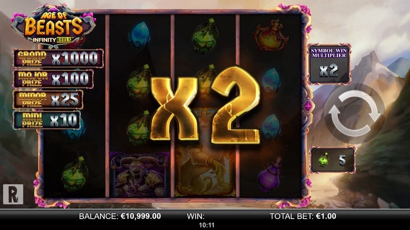 Age of Beasts Infinity Reels slot screen 2