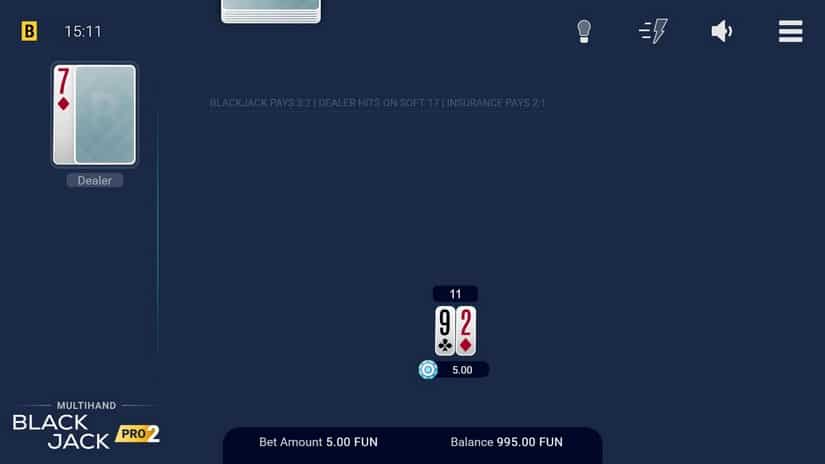 Multihand Blackjack Pro 2 slot screen 1