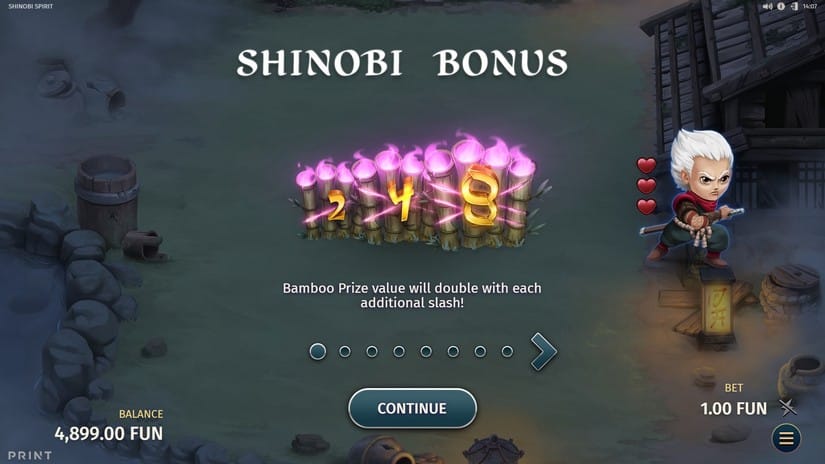 Shinobi Spirit slot screen 3