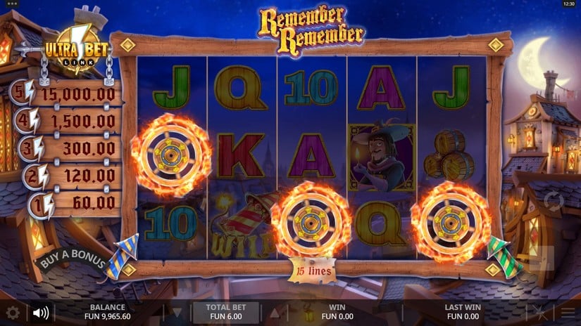 Remember Remember slot screen 2