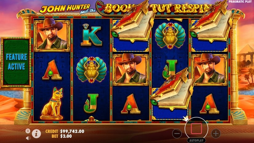 John Hunter and the Book of Tut Respin slot screen 4