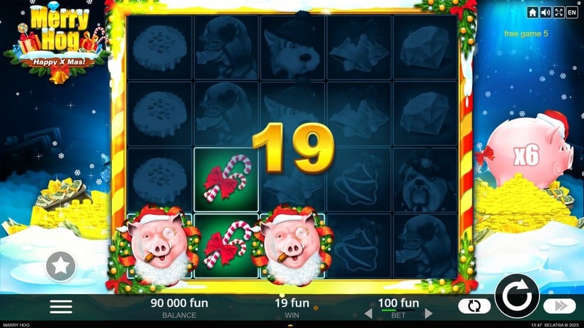 Merry Hog slot screen 5