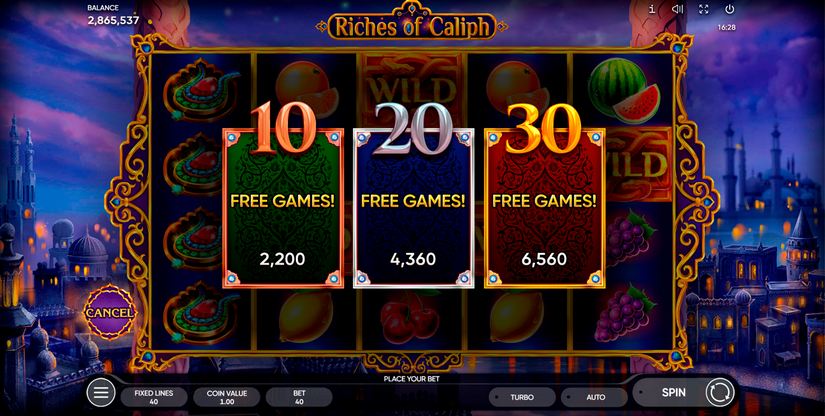 Riches of Caliph slot screen 3