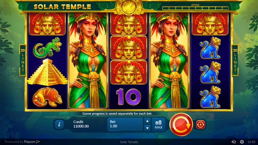 Solar Temple slot screen 1