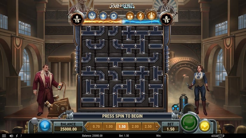 Spark of Genius slot screen 1