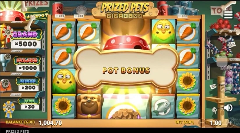 Prized Pets Gigablox slot screen 8