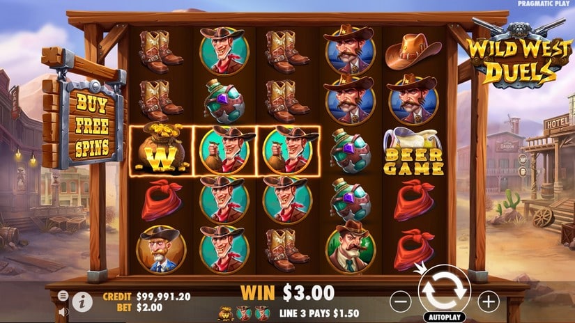 Wild West Duels slot screen 2