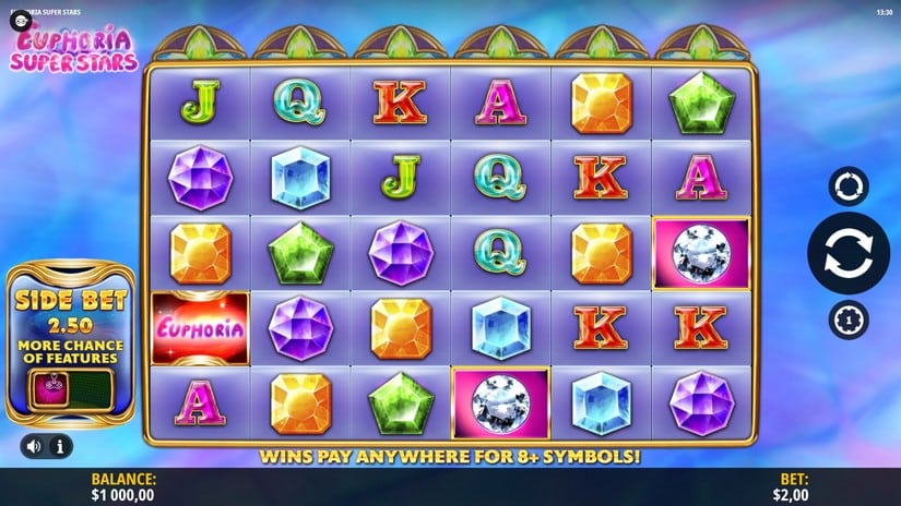 Euphoria Super Stars slot screen 1