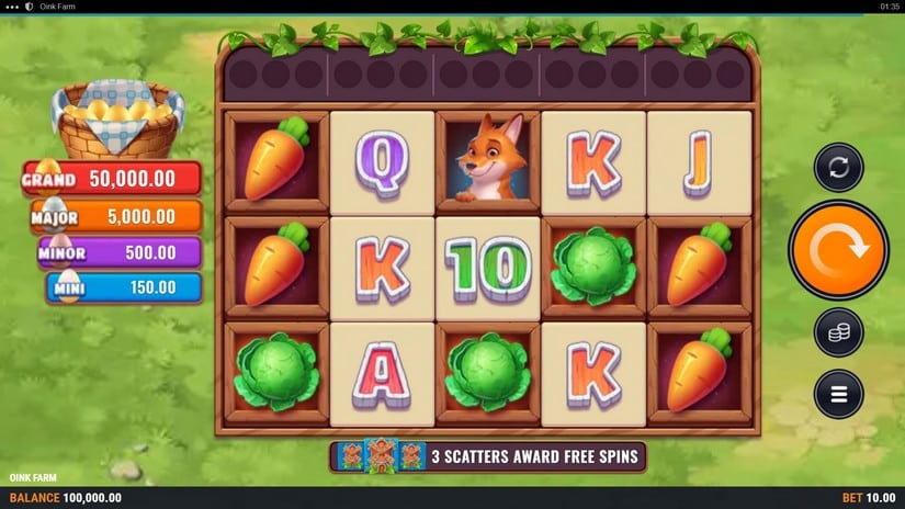 Oink Farm slot screen 1