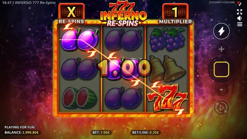 Inferno 777 Re-spins slot screen 1
