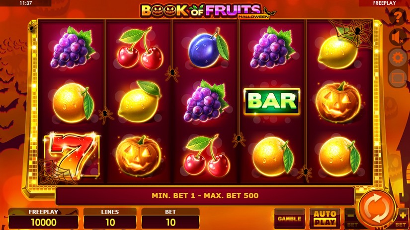 Book of Fruits Halloween slot screen 1
