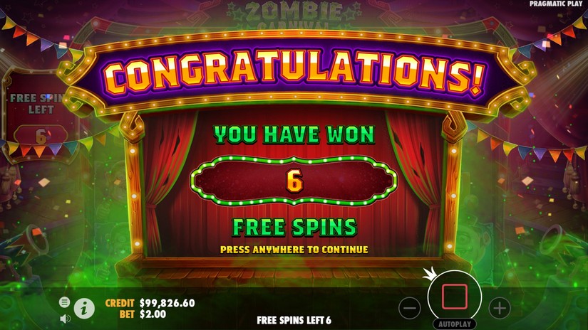Zombie Carnival slot screen 4