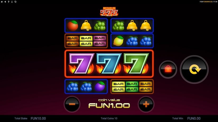 Megablox 777 slot screen 1