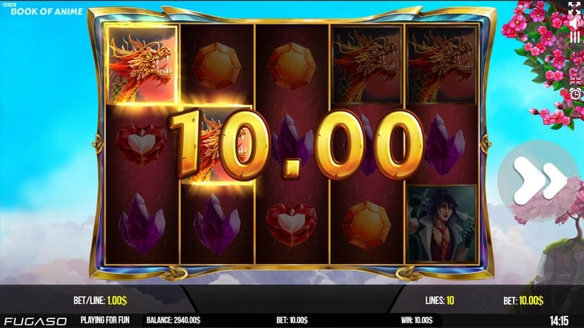 Book of Anime slot screen 3