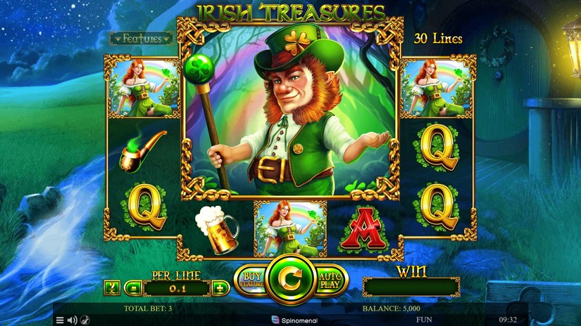 Irish Treasures slot screen 1