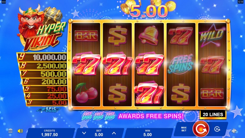 Hyper Viking slot screen 2