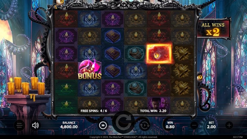 The Watcher slot screen 4