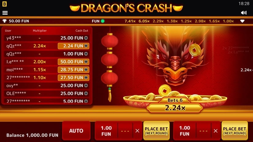 Dragons Crash slot screen 2
