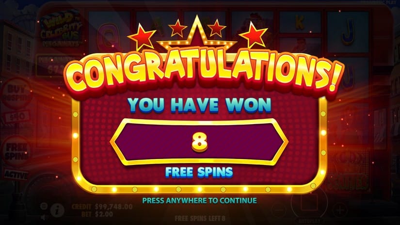 Wild Celebrity Bus Megaways slot screen 4