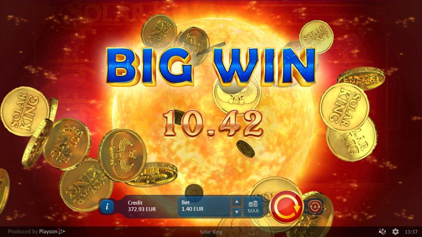 Solar King slot screen 1