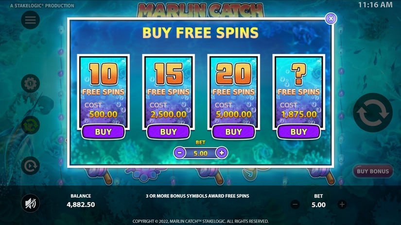 Marlin Catch slot screen 3